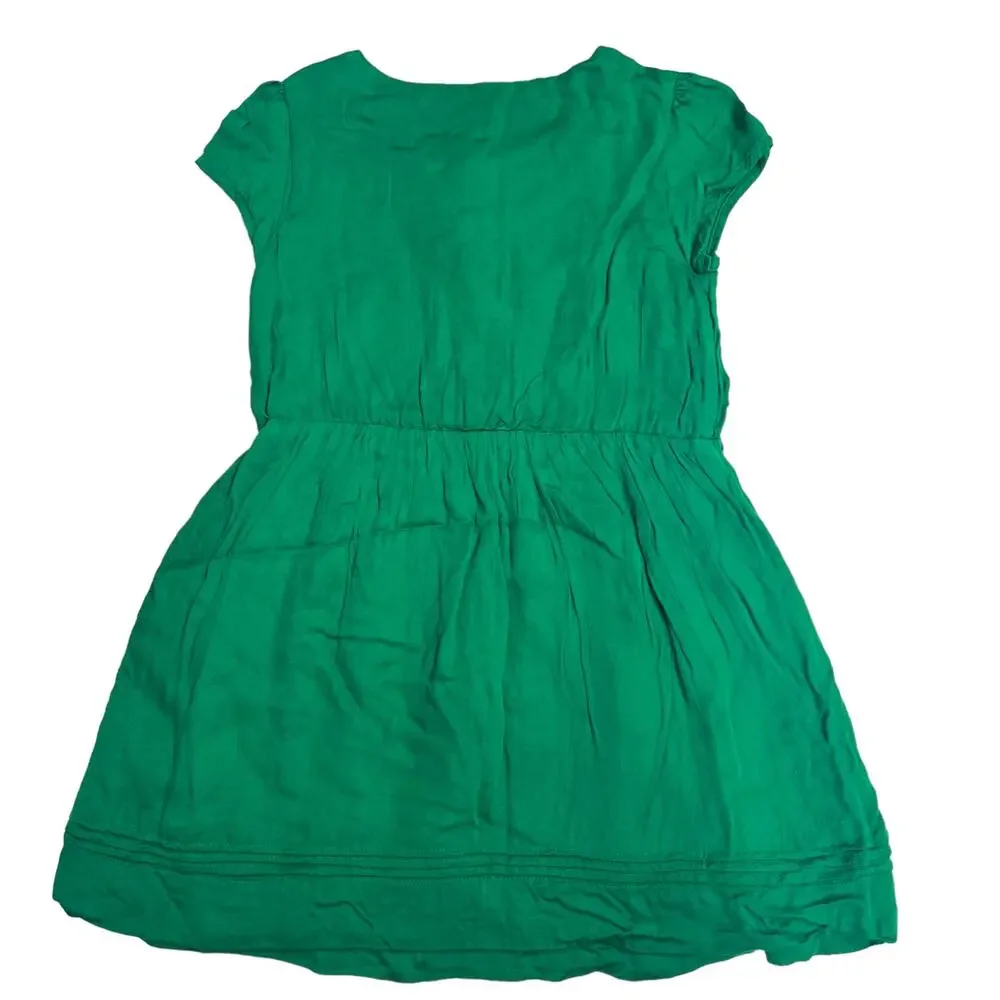 Gymboree Kelly Green Button Front Pleated Midi Dress Girls 3T‎